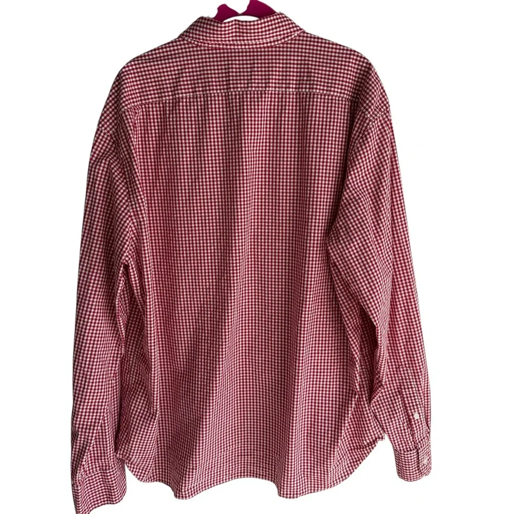 J.CREW Flex Washed Red Gingham Mens Long Sleeve Button‎ Down, XXL